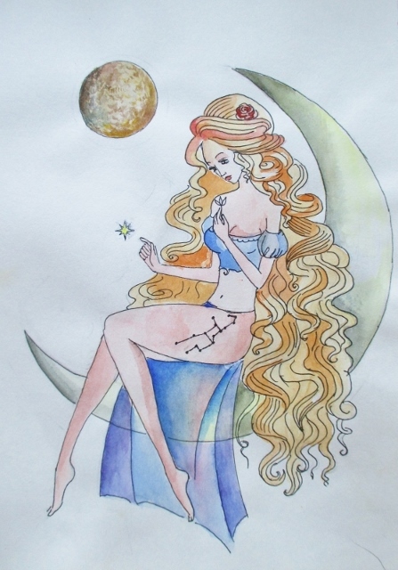 Zodiac signs - My, Zodiac signs, Sketch, Longpost, Drawing, Watercolor, Illustrations