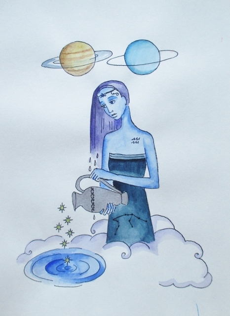 Zodiac signs - My, Zodiac signs, Sketch, Longpost, Drawing, Watercolor, Illustrations