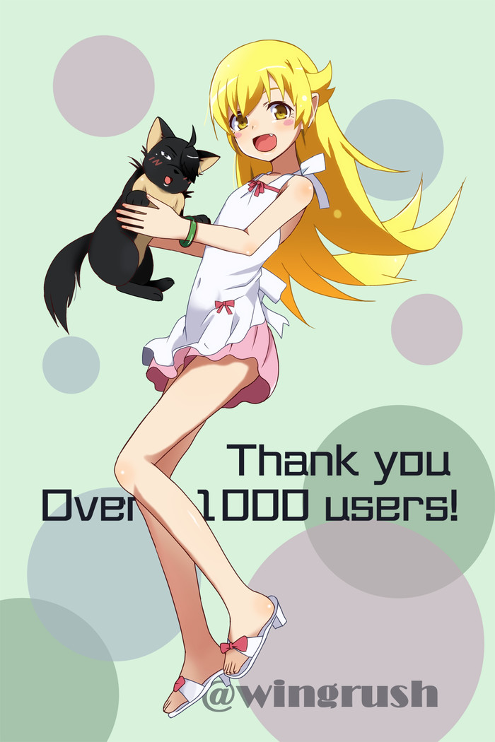 I'll just write here THANK YOU) that you are with us! - Anime art, Art, Wingrush, Monogatari series, Shinobu oshino, 