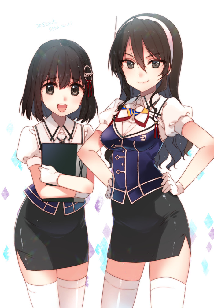 Ashigara and Haguro - Kantai collection, Ashigara, Haguro, Anime, Anime art