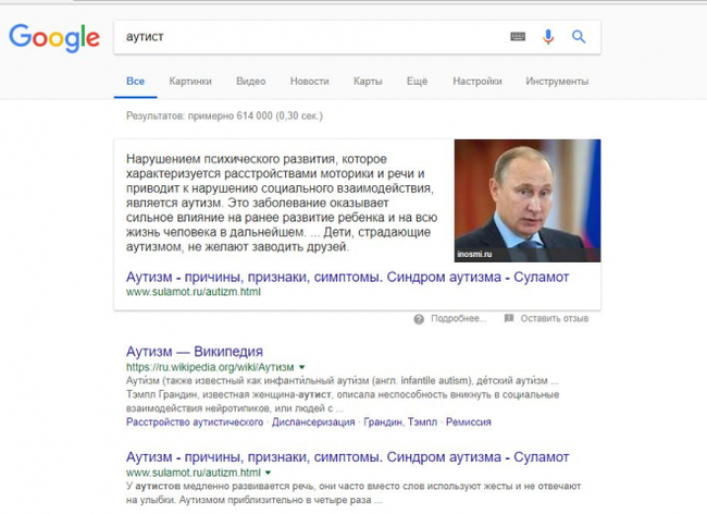 Абсурд - Google, Владимир Путин