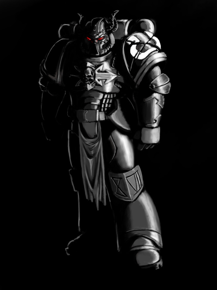 Сын Монархии - Моё, Warhammer, Warhammer 40k, Chaos Space marines, Word bearers, Krita, Wh Art