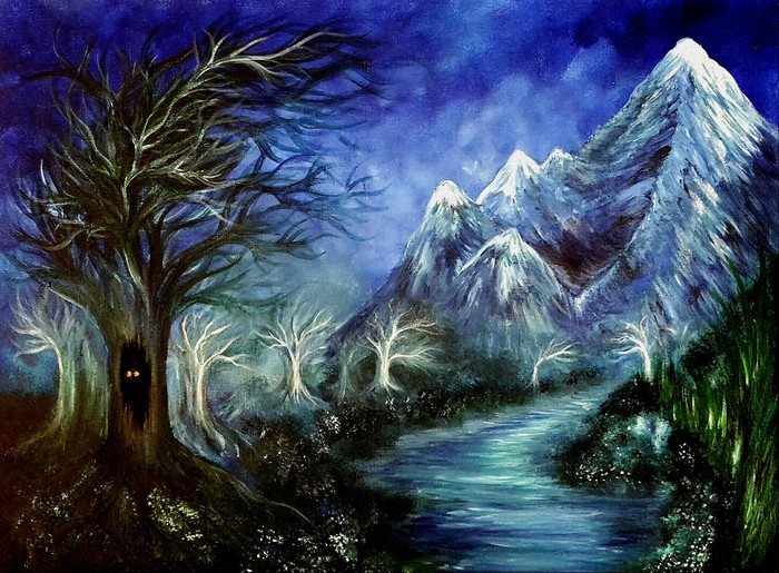Insula Somnia part 2 - My, Painting, Kripota, The mountains, Fantasy, Painting, Mystic, Creation, Nature