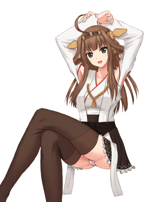 Kongou and Haruna (Artist: GHound) - Kantai collection, Anime, Anime art, Kongou, Haruna, Underpants, Longpost