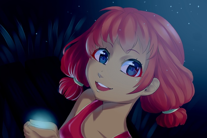 Mischievous fireflies light up the lights... - Endless summer, Visual novel, Ulyana, Art, 