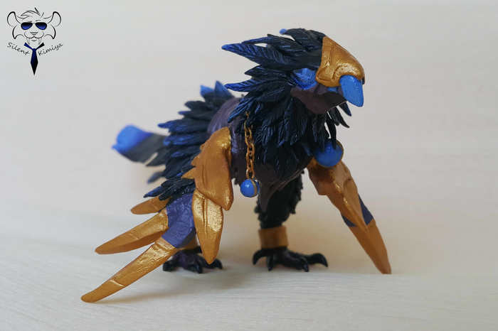 Anzu, Lord of the Ravens (World of Warcraft) - My, World of warcraft, Warcraft, Needlework with process, Handmade, Figurine, Needlework, Polymer clay, Handmade, Longpost, Figurines