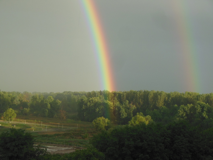 Double rainbow at Gidrostroy in Krasnodar - My, Rainbow, Gidrostroy, Evening