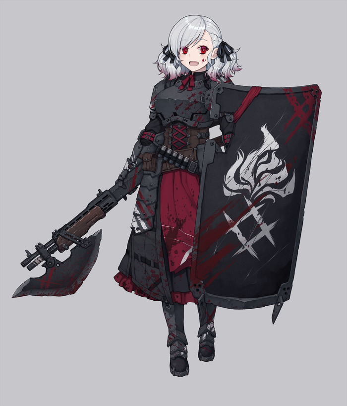 Spas-12 (Darkest Dungeon style) , Anime Art, Girls Frontline, Spas-12, Darkest Dungeon, , 