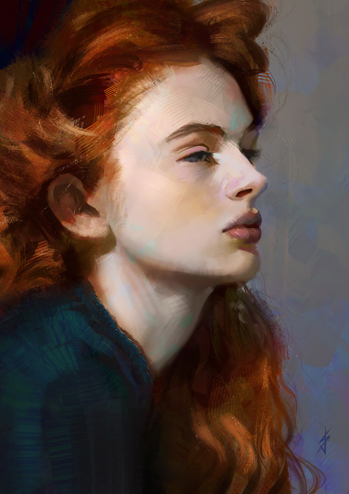 Разные почерки Фотография, Рыжая девушка, Девушки, Digital, Портрет, Арт, Иллюстрации, Длиннопост