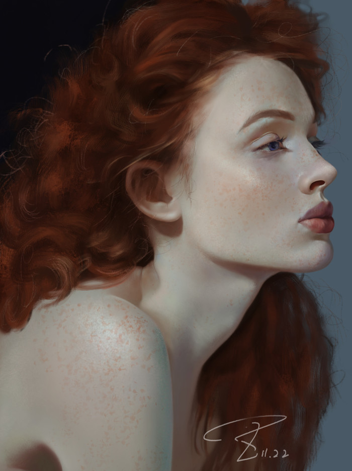 Разные почерки Фотография, Рыжая девушка, Девушки, Digital, Портрет, Арт, Иллюстрации, Длиннопост