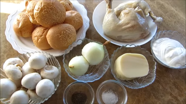 The guests have just arrived, and everything is ready for you! Appetizer for 5 points - julienne in a bun! - My, Food, Snack, Yummy, Preparation, Recipe, Longpost, Other cuisine, Video recipe, Julien, Video