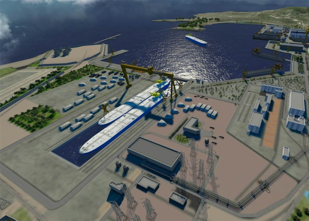 Началось строительство крупнейшего российского сухого дока