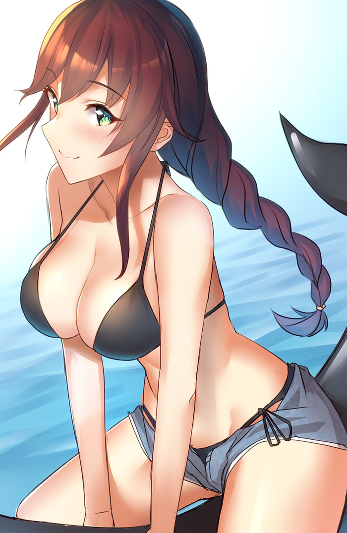 Noshiro (Artist: Pallad) - Kantai collection, Anime, Anime art, Noshiro, Swimsuit