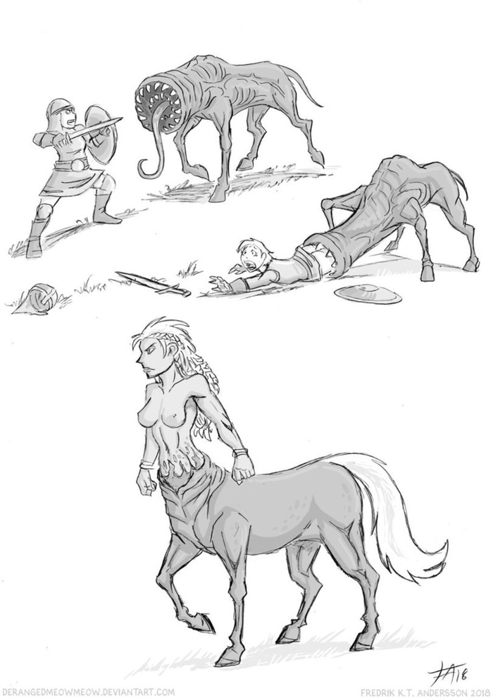 How centaurids appear - NSFW, , Centaur, , , Boobs, Fantasy