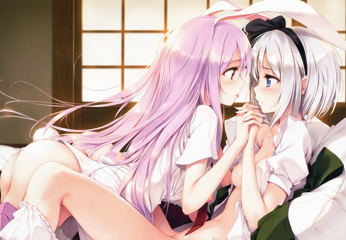 Touhou Project | Konpaku Youmu & Reisen Udongein Inaba - NSFW, Anime art, Touhou, Yuri, Konpaku Youmu, Reisen udongein inaba