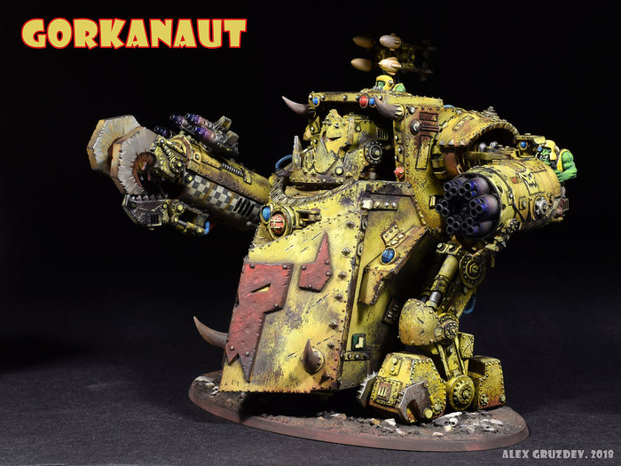 GORKANAUT - Моё, Warhammer 40k, Орки, Games Workshop, Стендовый моделизм, Миниатюра, Моё, Wh miniatures, Длиннопост