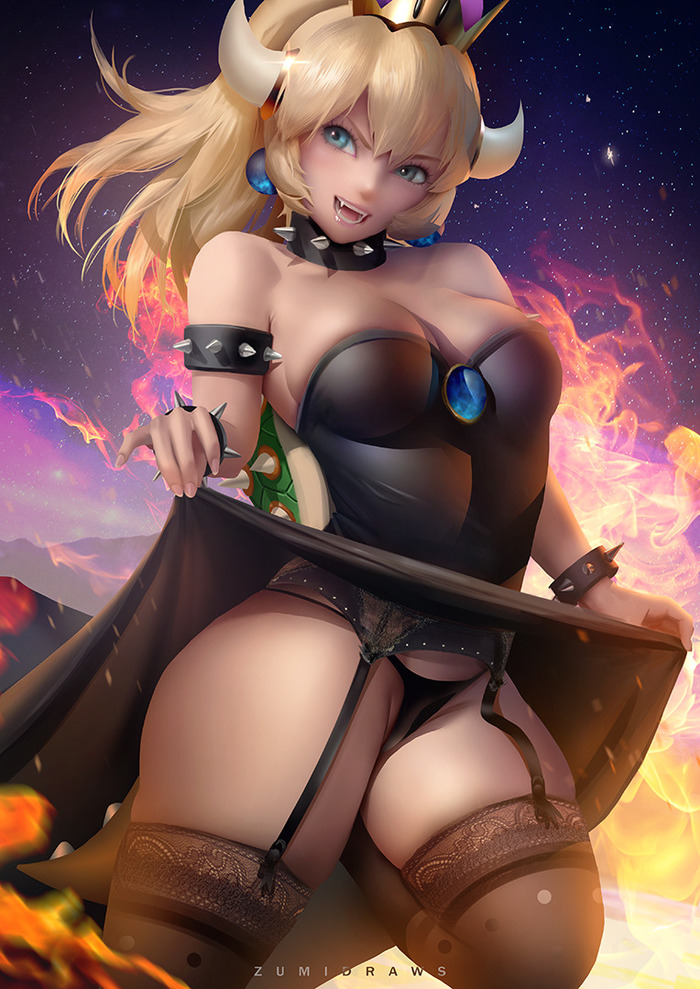 My take on Bowsette - NSFW, , Zumidraws, Mario, Bowsette, Games, Art