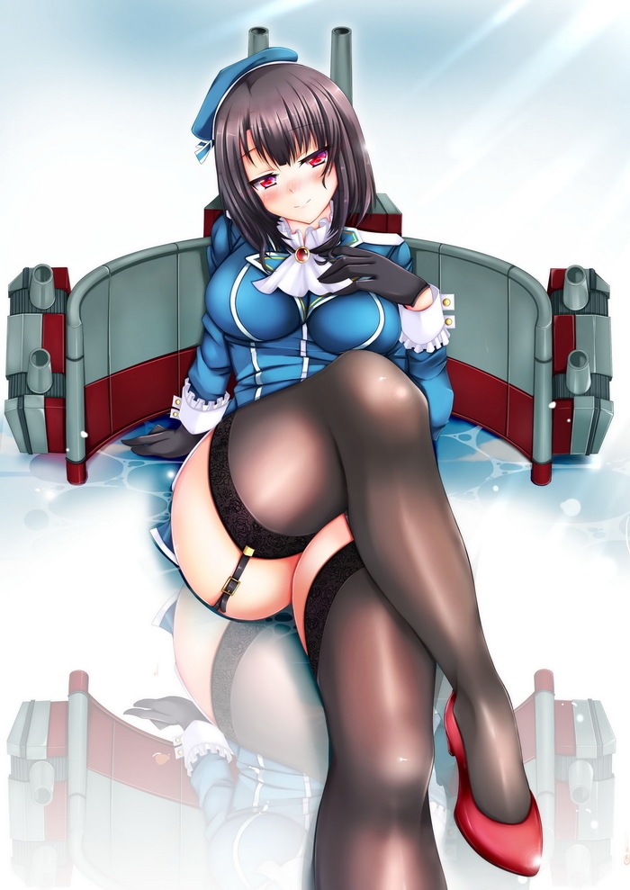 Takao - NSFW, Kantai Collection, Takao, Чулки, Этти, Anime Art, Аниме