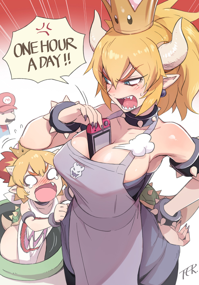 Bowsette - Марио, Bowsette, Bowsette Jr, Boosette, Длиннопост, Anime Art, Сиськи