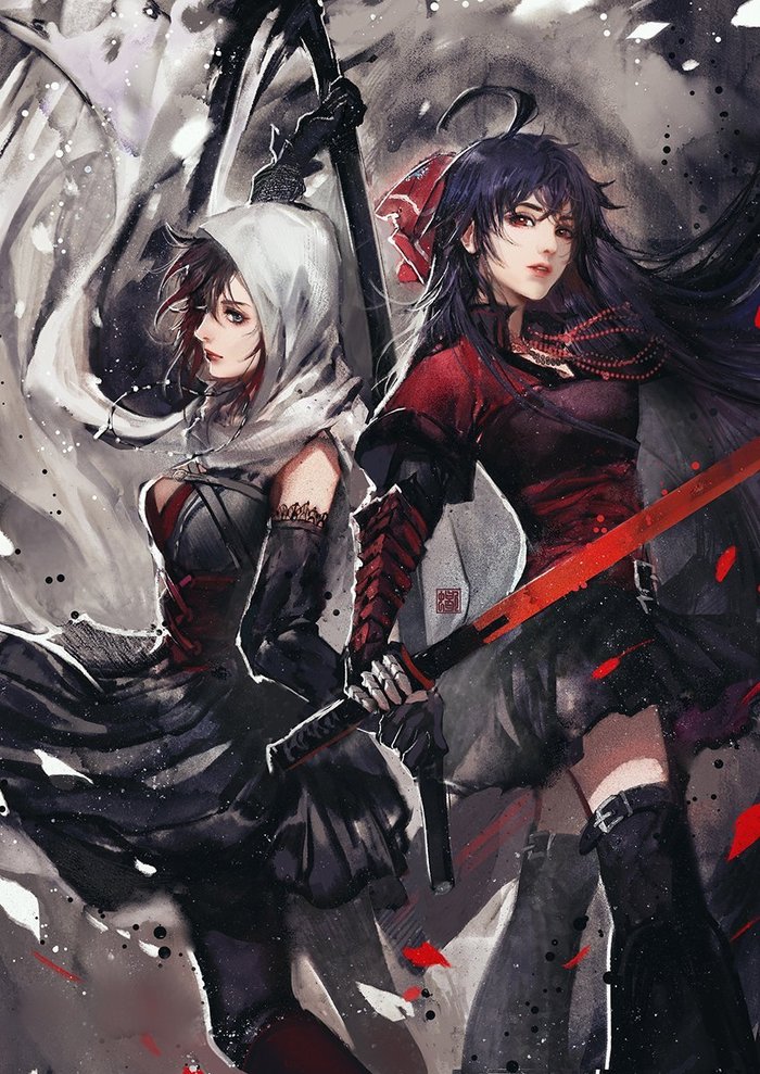 Саммер и Рейвен. - RWBY, Summer Rose, Raven Branwen, Аниме, Не аниме, Арт