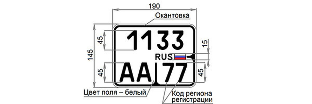 Номерные знаки на мотоцикл нового образца