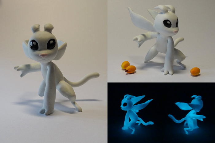 Glowing animal - My, Orient and the blind forest, Ori, Polymer clay, With your own hands, , Games, Figurine, Longpost, Figurines