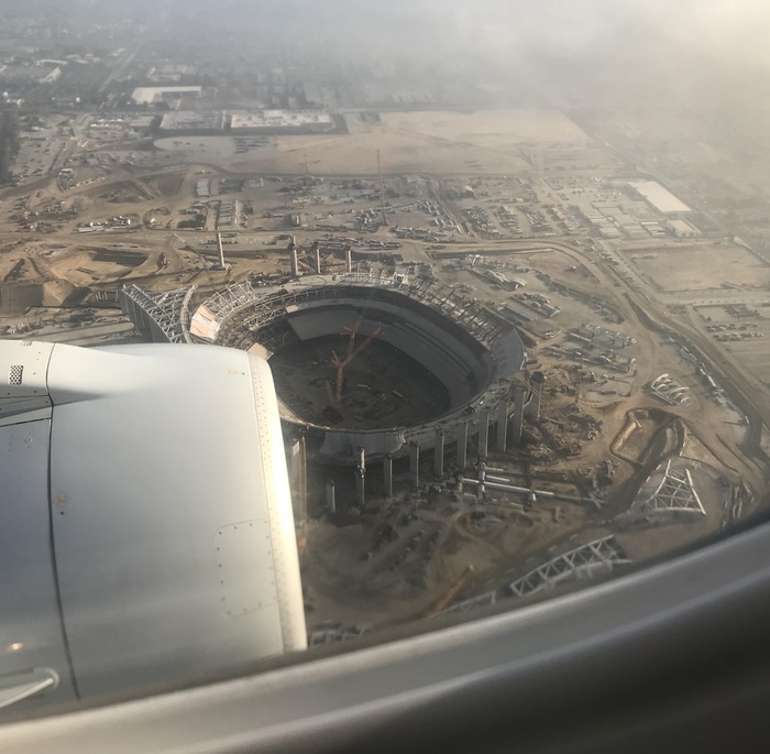 This stadium under construction looks like the ruins of an ancient civilization - Stadium, Los Angeles, Ruin, The photo