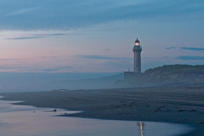 Lighthouse at Cape Slepikovsky, Sakhalin - My, Sakhalin, Russia, Lighthouse, Sea, Sunset