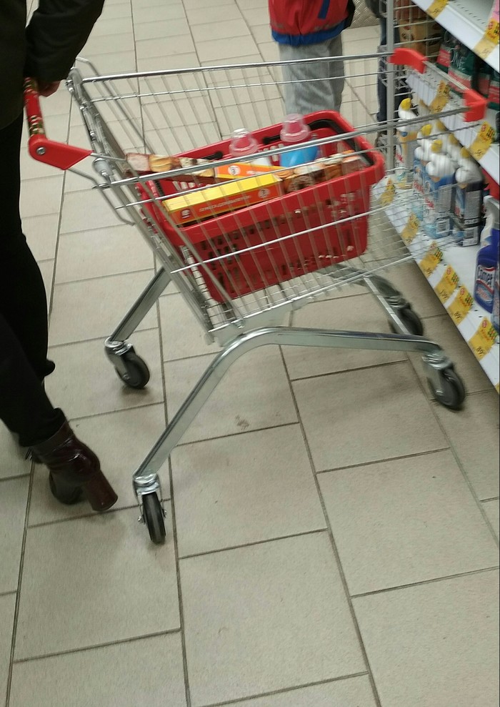 Basket in a cart. - Basket, My, The photo, Grocery trolley