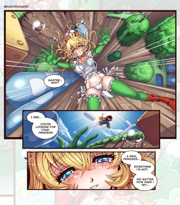 The sad story of Yoshette. - NSFW, Karosumaker, Yoshi, Super crown, Games, Comics, Longpost, Super mario, Nintendo, Rule 63