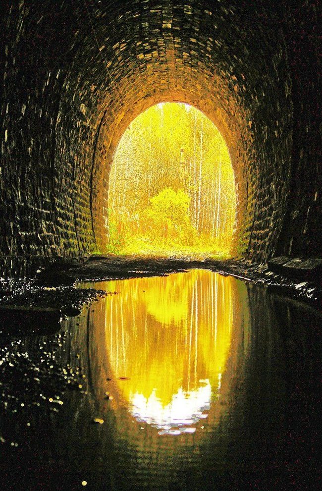 Didino tunnel. - Didino tunnel, Autumn, Ural, Tunnel, Abandoned