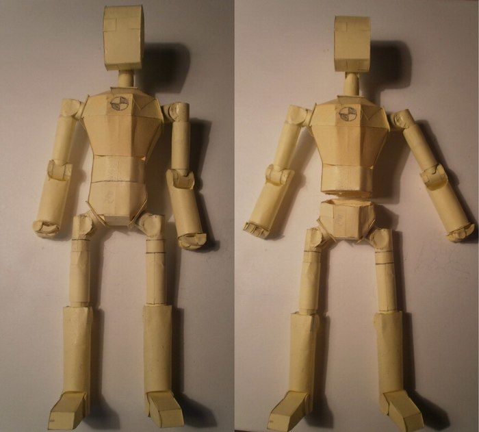 Movable paper figure with your own hands! (part 2) - My, Longpost, Robot, Handmade, Hobby, Tutorial, Figure, Models, Paper products, Paper, 