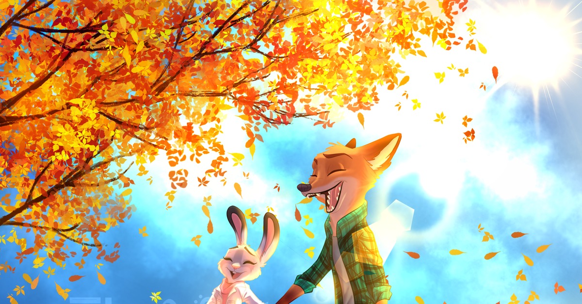 Judy and nick bye gasprheart animation. Осень из мультика.