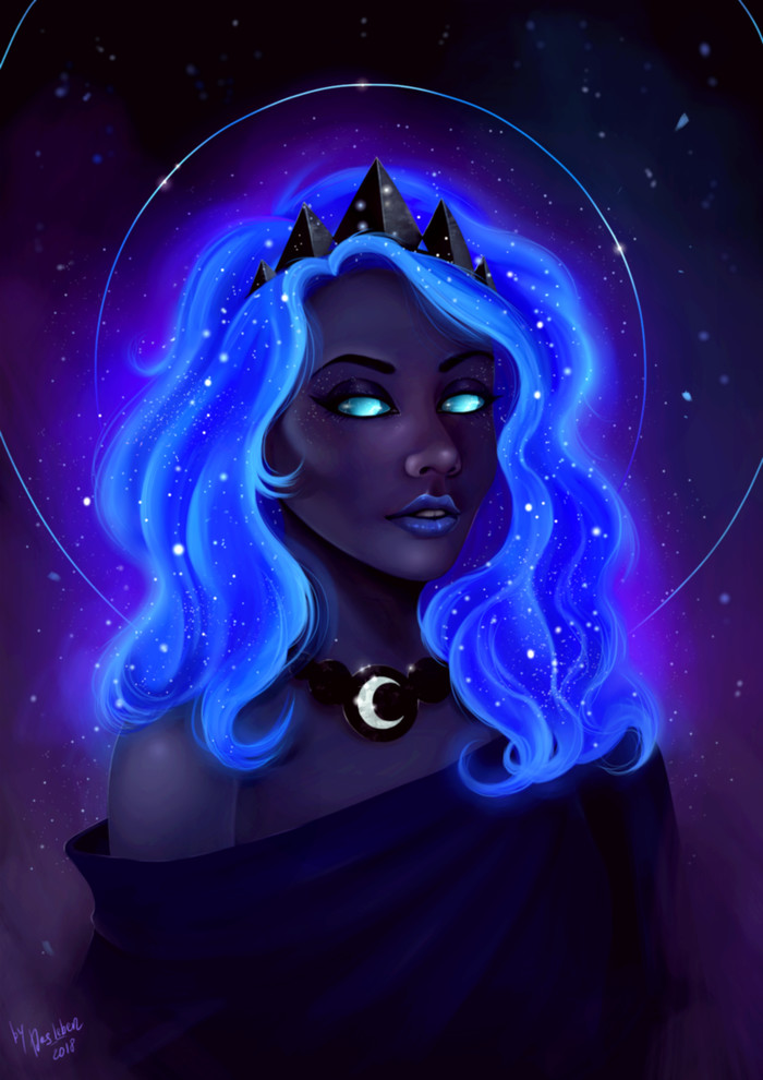 Black as the night itself - My little pony, Princess luna, Humanization, Das-Leben