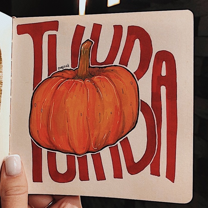 New sketchbook drawing <3 - My, Sketch, Sketchbook, Art, Tomatoes, Pumpkin, Longpost, Cucumbers, Drawing, Vegetables