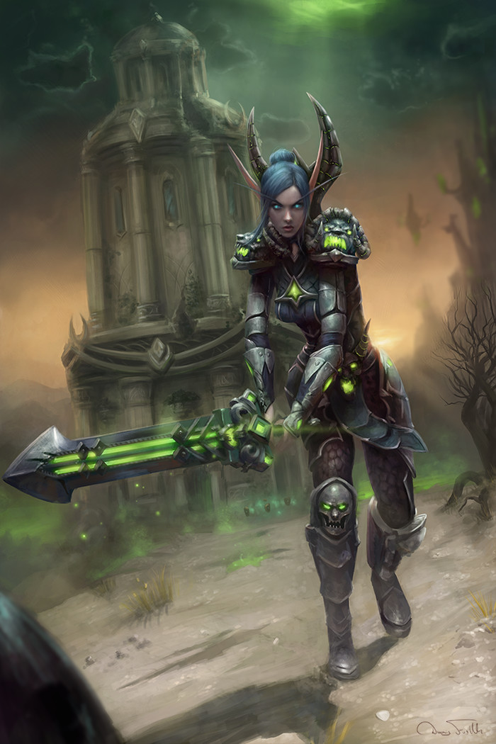 Blood Elf Death knight by Jorsch World of Warcraft, Warcraft, Blizzard, Game Art, , Jorsch