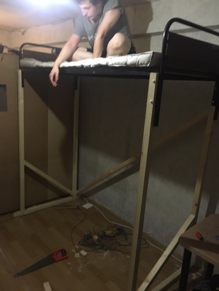 Bed with loft - My, Dormitory, Bunk bed