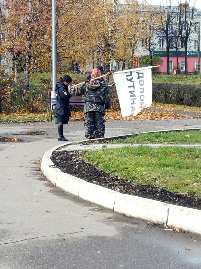 Вот так незадача! - Моё, Забастовка, Владимир Путин, Полиция, Пикет, Одиночный пикет