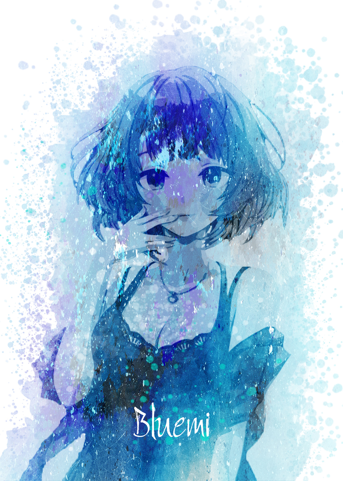 Anime + watercolor - My, Anime, Art, Photoshop, Anime art, Girls, Watercolor