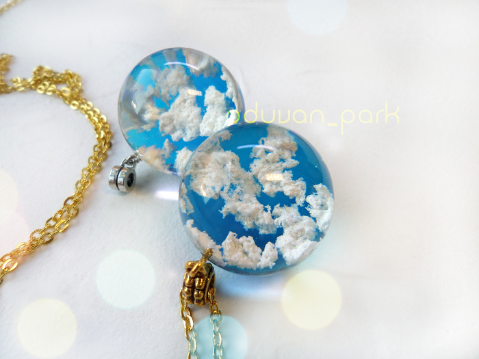 Reach for the sky... decorations :) - My, Epoxy resin, Handmade, Needlework without process, Handmade, Sky, Clouds, Longpost