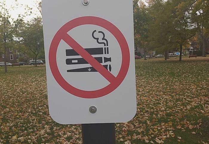 Keep up with the times - Ban, Legalization, Marijuana, Vape, Smoking, The park, Signs, Canada
