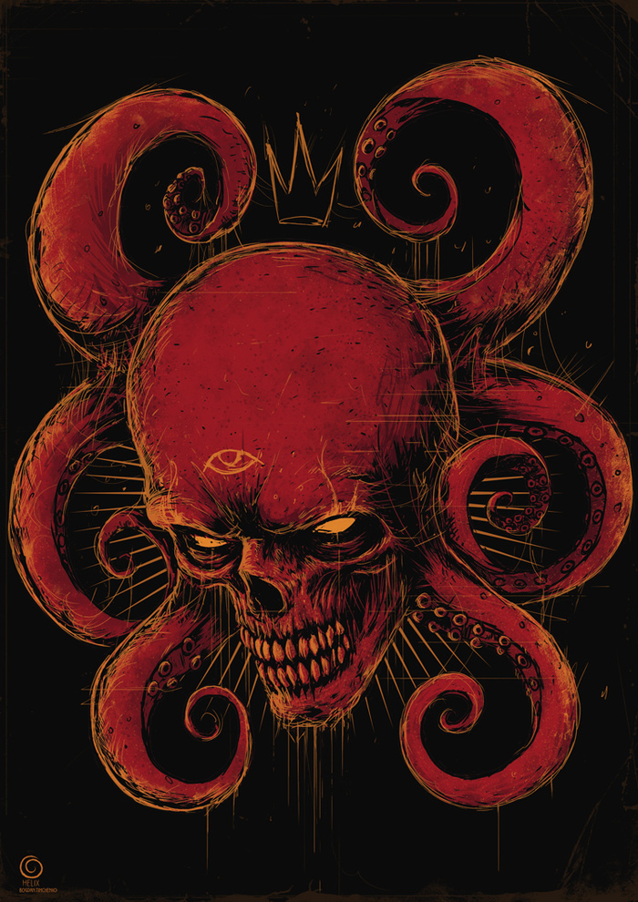 Red Skull - My, Red Skull, Longpost, Supervillains, Marvel, Drawing, Digital drawing