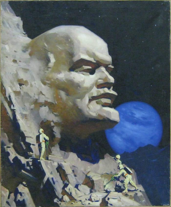 Lenin on the moon - Lenin, moon, Fantasy, Painting