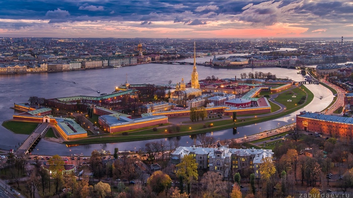 City on the Neva - Saint Petersburg, Peter and Paul Cathedral, Neva, , Quadcopter, The photo, Hare Island