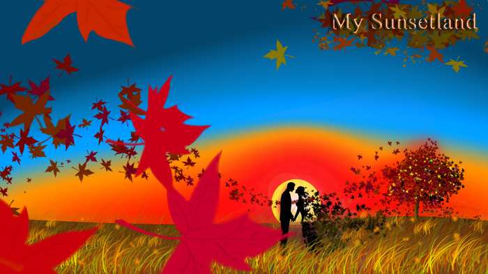 Autumn sunset - Autumn, My, Photoshop