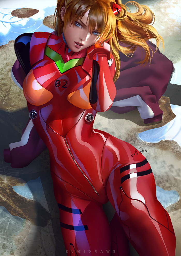 Anime Art №1501 - Аниме, Anime Art, Evangelion, Asuka Langley, Zumidraws