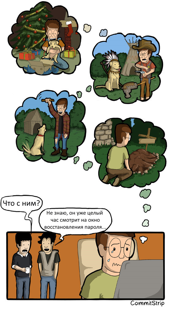 Воспоминания о лучшем друге... - Commitstrip, Комиксы, Собака, Пароль