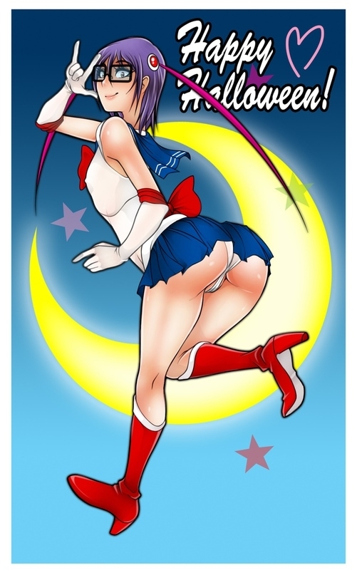 Elly Halloween Sailor Moon Suit - NSFW, Jago, Jagodibuja, Elly Jago, Halloween, Sailor Moon, Art, Hand-drawn erotica, Underpants