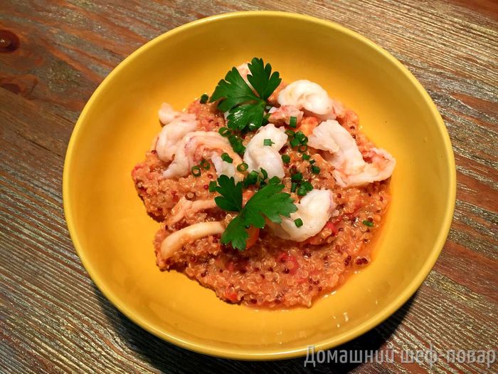 The secret to cooking Quinoa with shrimp and squid - My, Food, Shrimps, , Seafood, Dinner, Dinner, Cook, A restaurant, Longpost