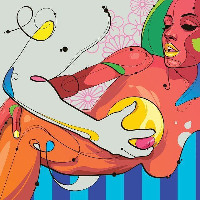 Bright colors and exciting lines, part 2 - NSFW, Erotic, Hand-drawn erotica, Digital drawing, Art, Longpost